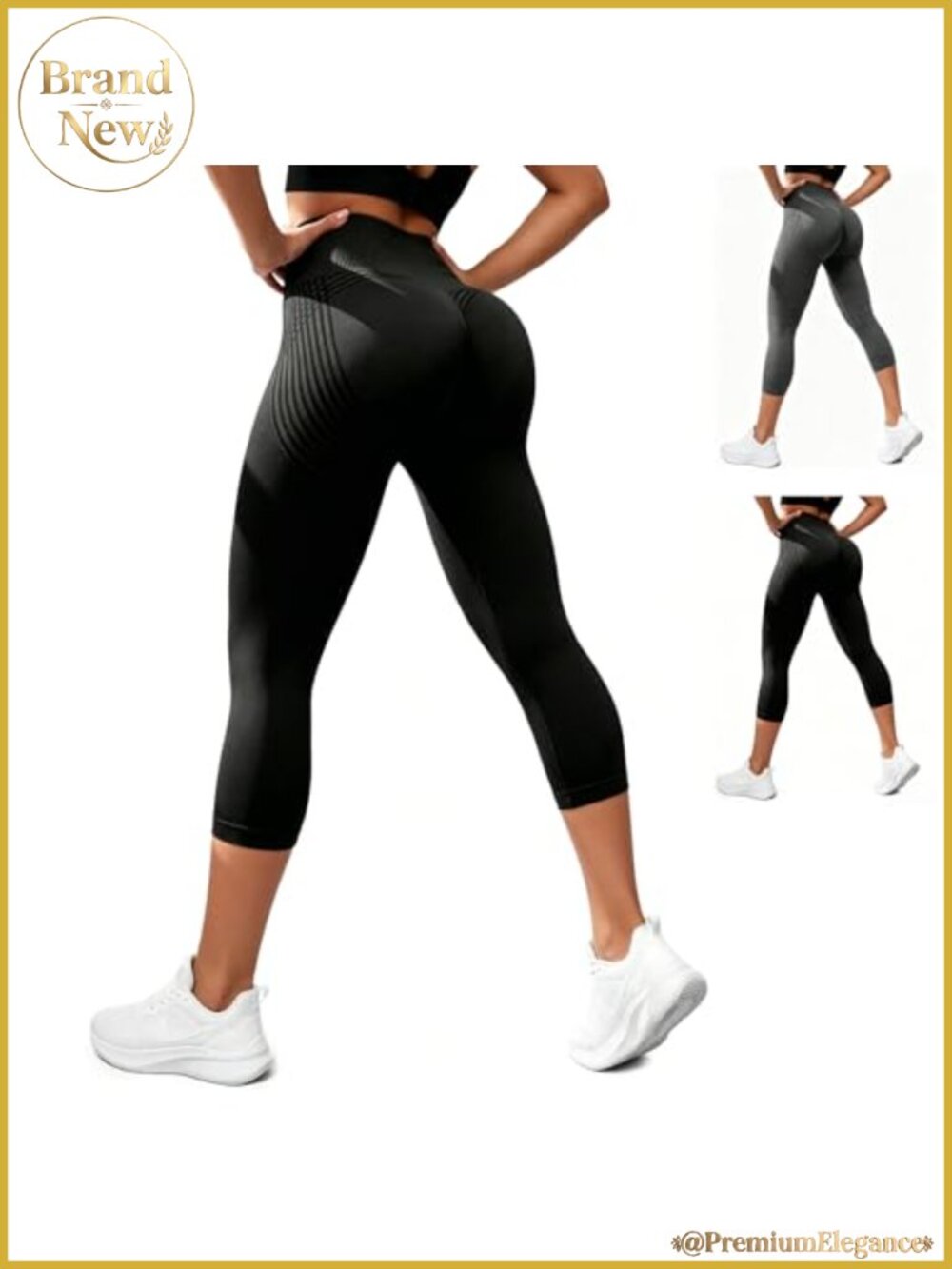 Capri Leggings with Pockets Anti Cellulite Compression Butt Lifting Yoga Pants